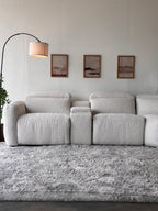 Aiden & Ivy “Monroe” Cream Bouclé Fabric Power Reclining Sectional