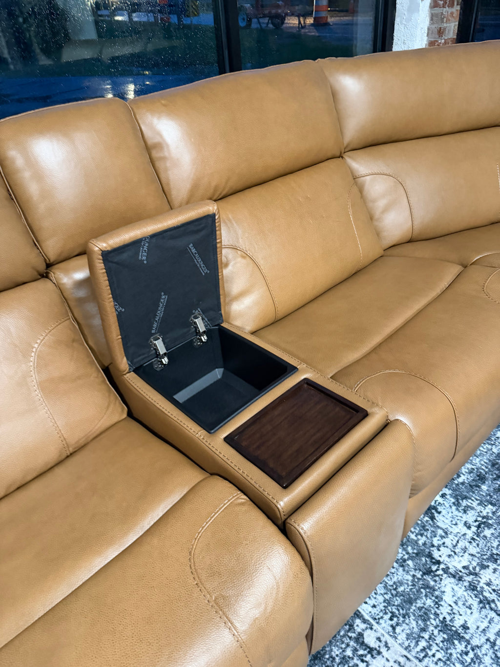 Rowan Top Grain Leather Power Reclining Sectional (BarcaLounger)