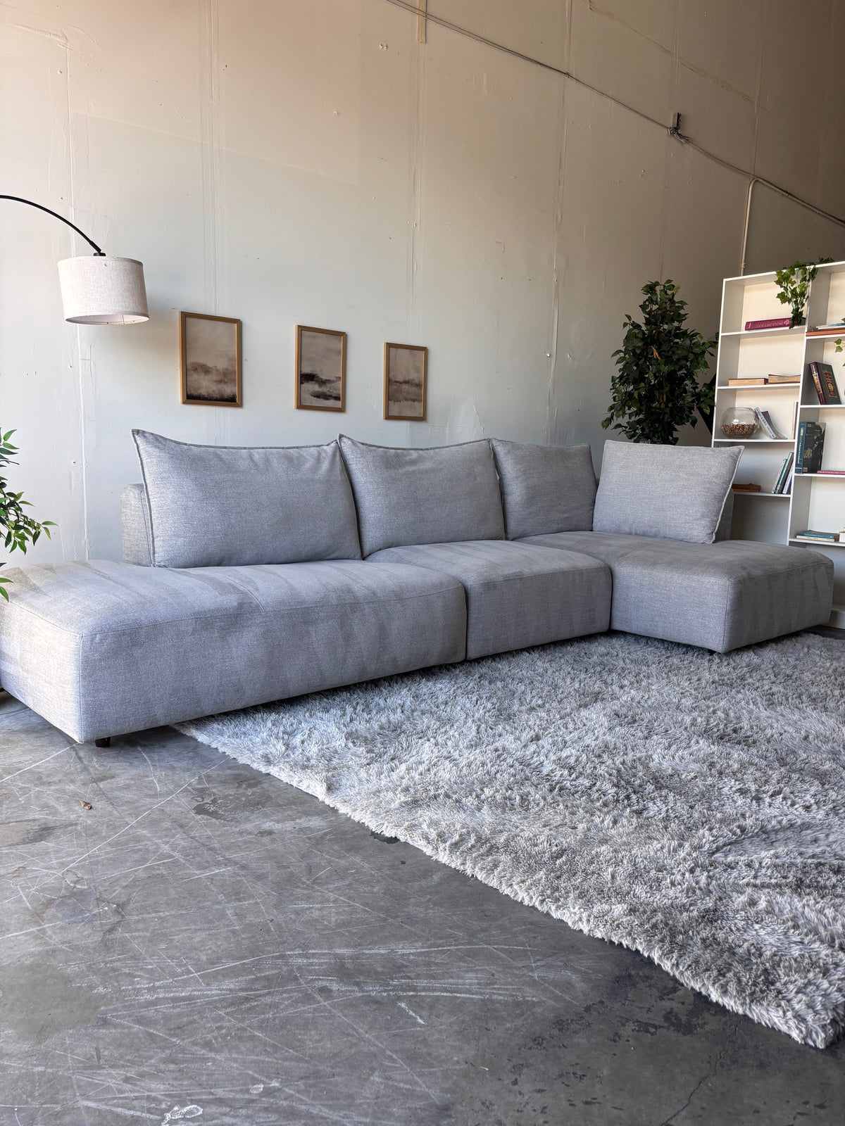 Modern Gray 3-Piece Sectional (Aiden & Ivy)