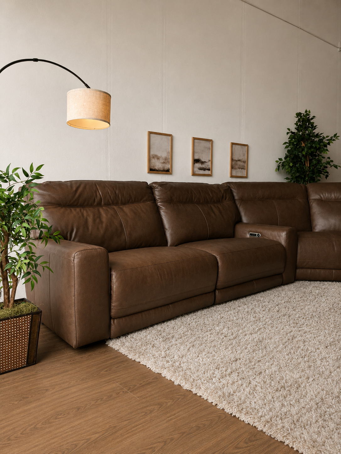 Genuine Top Grain Leather "Atlas" Sectional with Power Recliners