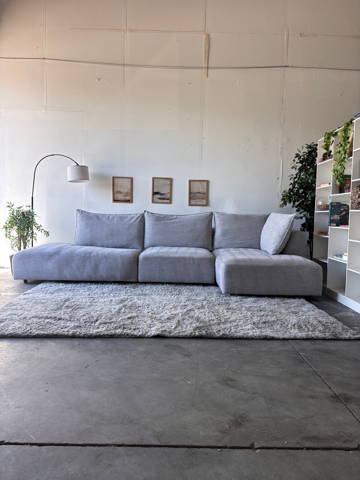 Modern Gray 3-Piece Sectional (Aiden & Ivy)