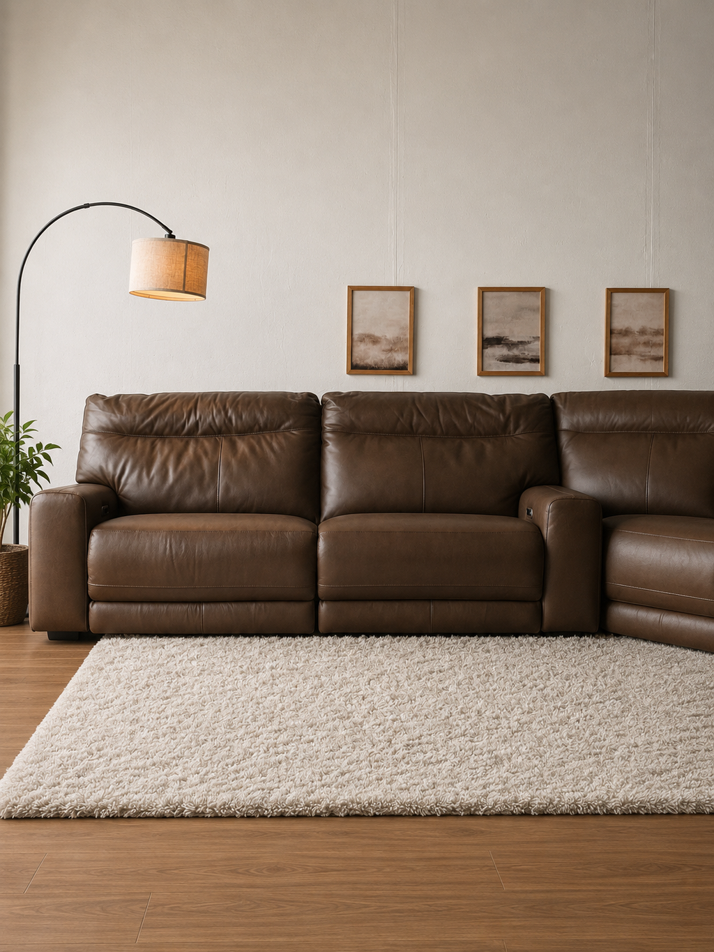 Genuine Top Grain Leather "Atlas" Sectional with Power Recliners