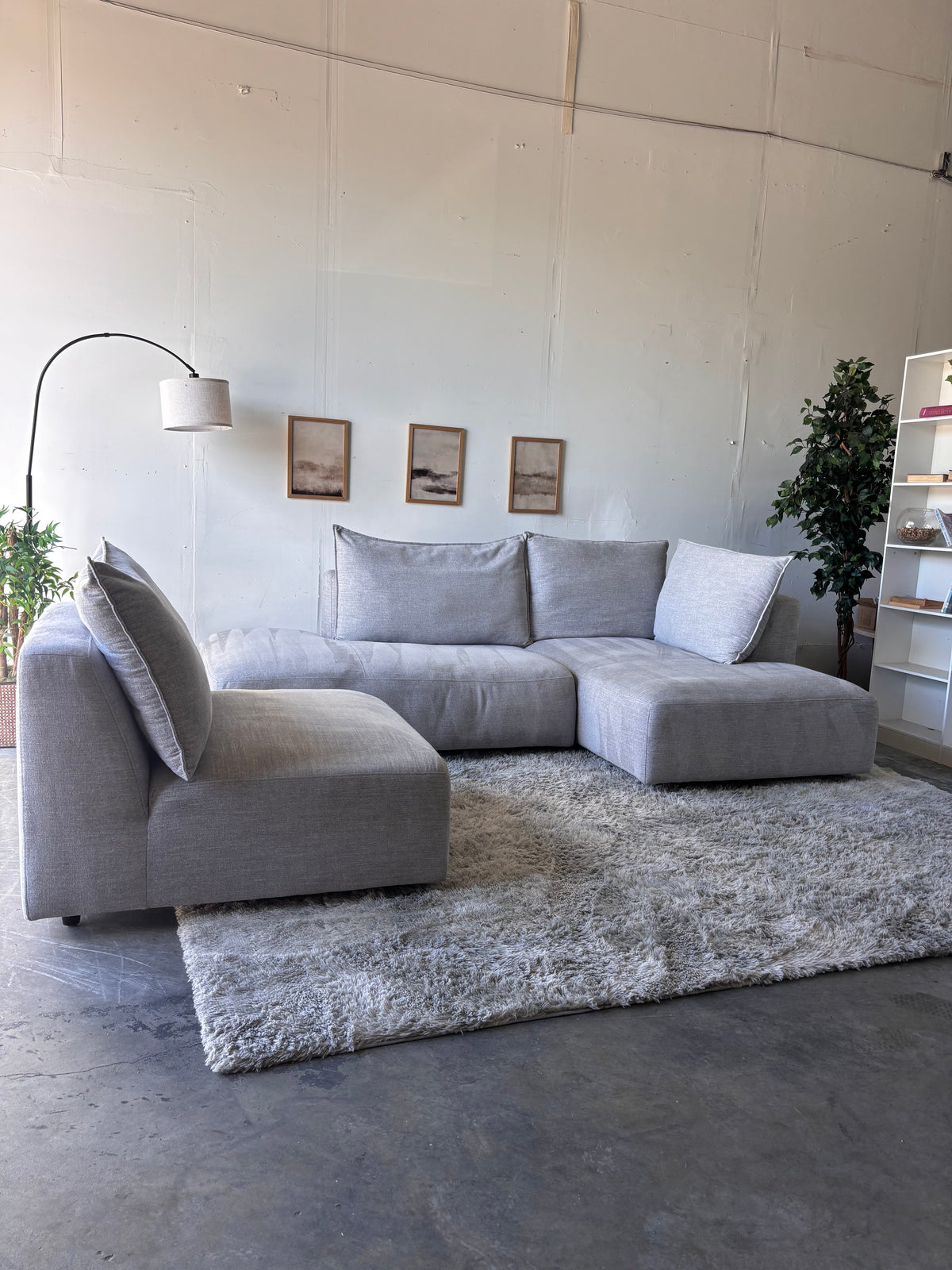 Modern Gray 3-Piece Sectional (Aiden & Ivy)