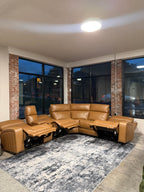 Rowan Top Grain Leather Power Reclining Sectional (BarcaLounger)