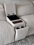 Aiden & Ivy “Monroe” Cream Bouclé Fabric Power Reclining Sectional
