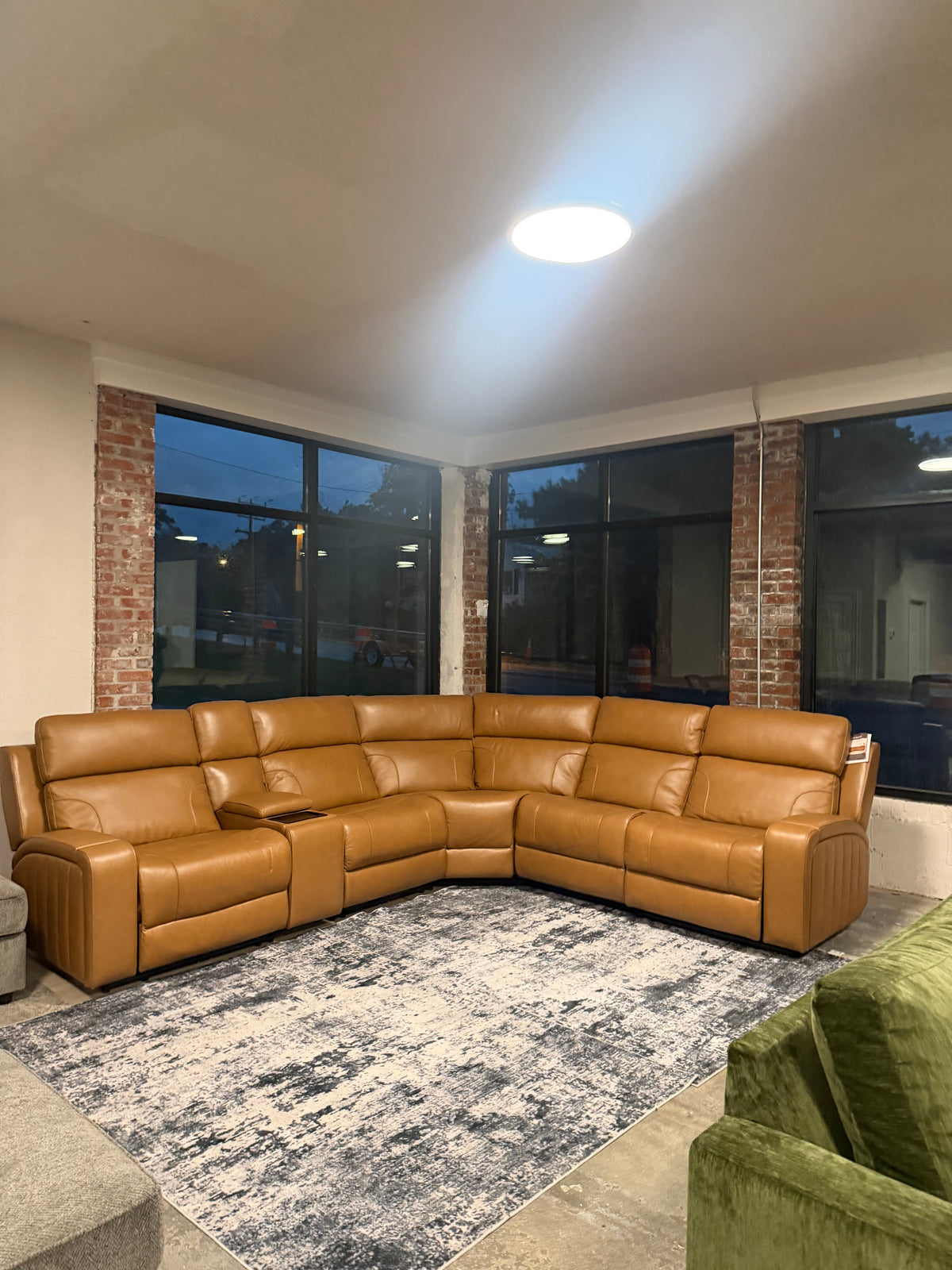 Rowan Top Grain Leather Power Reclining Sectional (BarcaLounger)