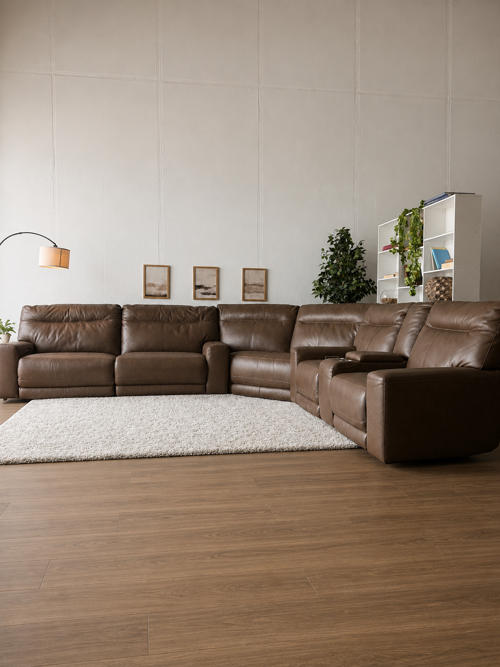 Genuine Top Grain Leather "Atlas" Sectional with Power Recliners