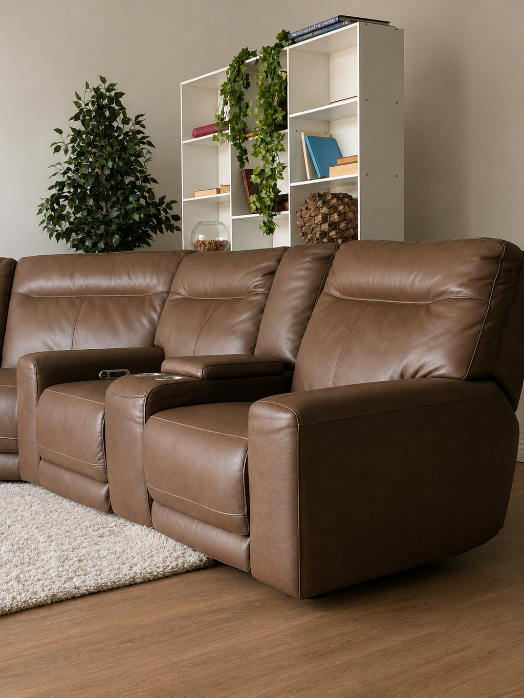 Genuine Top Grain Leather "Atlas" Sectional with Power Recliners
