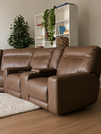 Genuine Top Grain Leather "Atlas" Sectional with Power Recliners