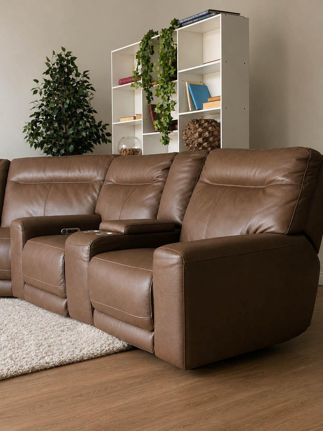 Genuine Top Grain Leather "Atlas" Sectional with Power Recliners