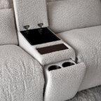 Aiden & Ivy “Monroe” Cream Bouclé Fabric Power Reclining Sectional