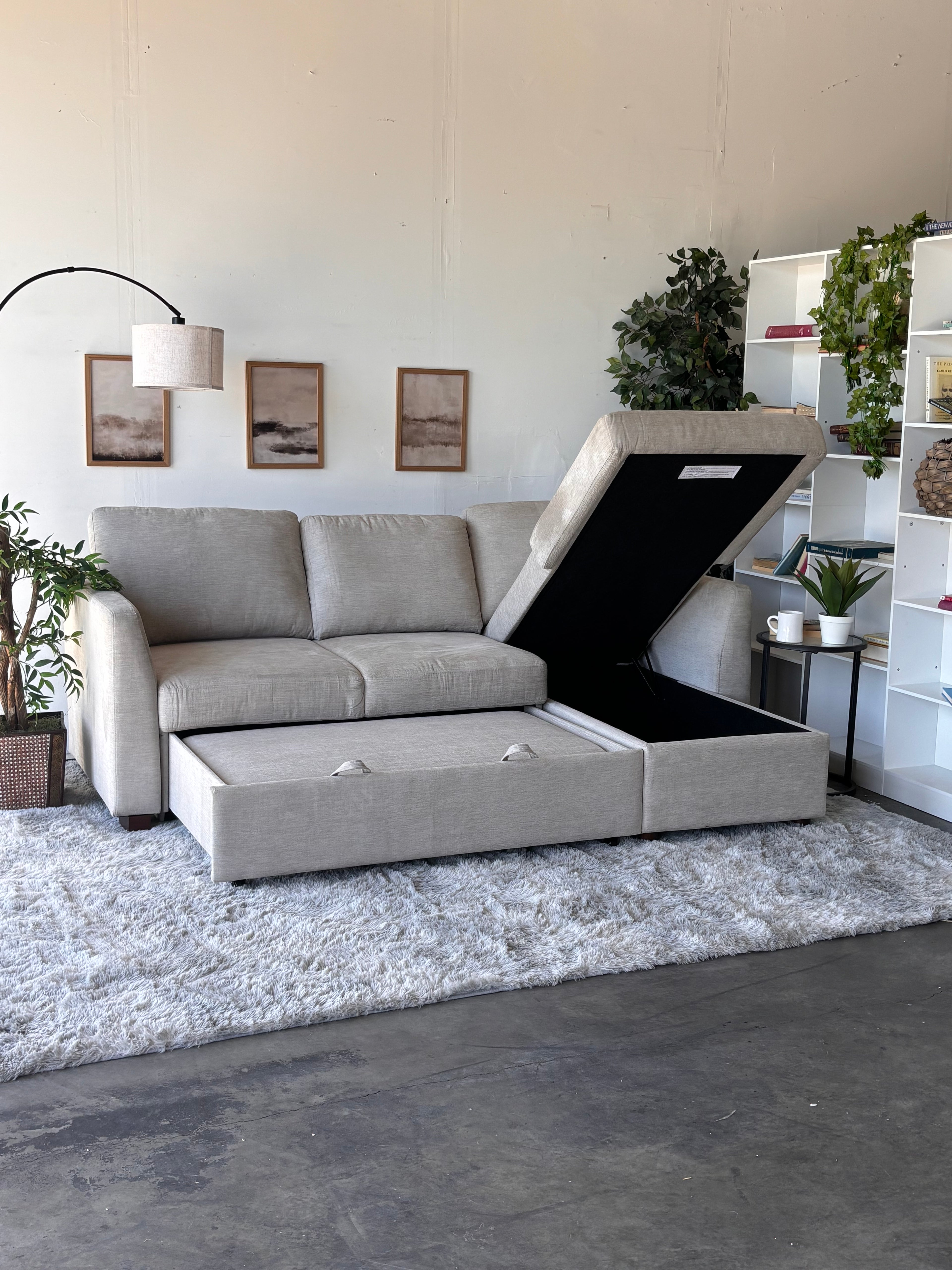 Cameron Sectional with Storage Chaise and Trundle - Functional Comfort
