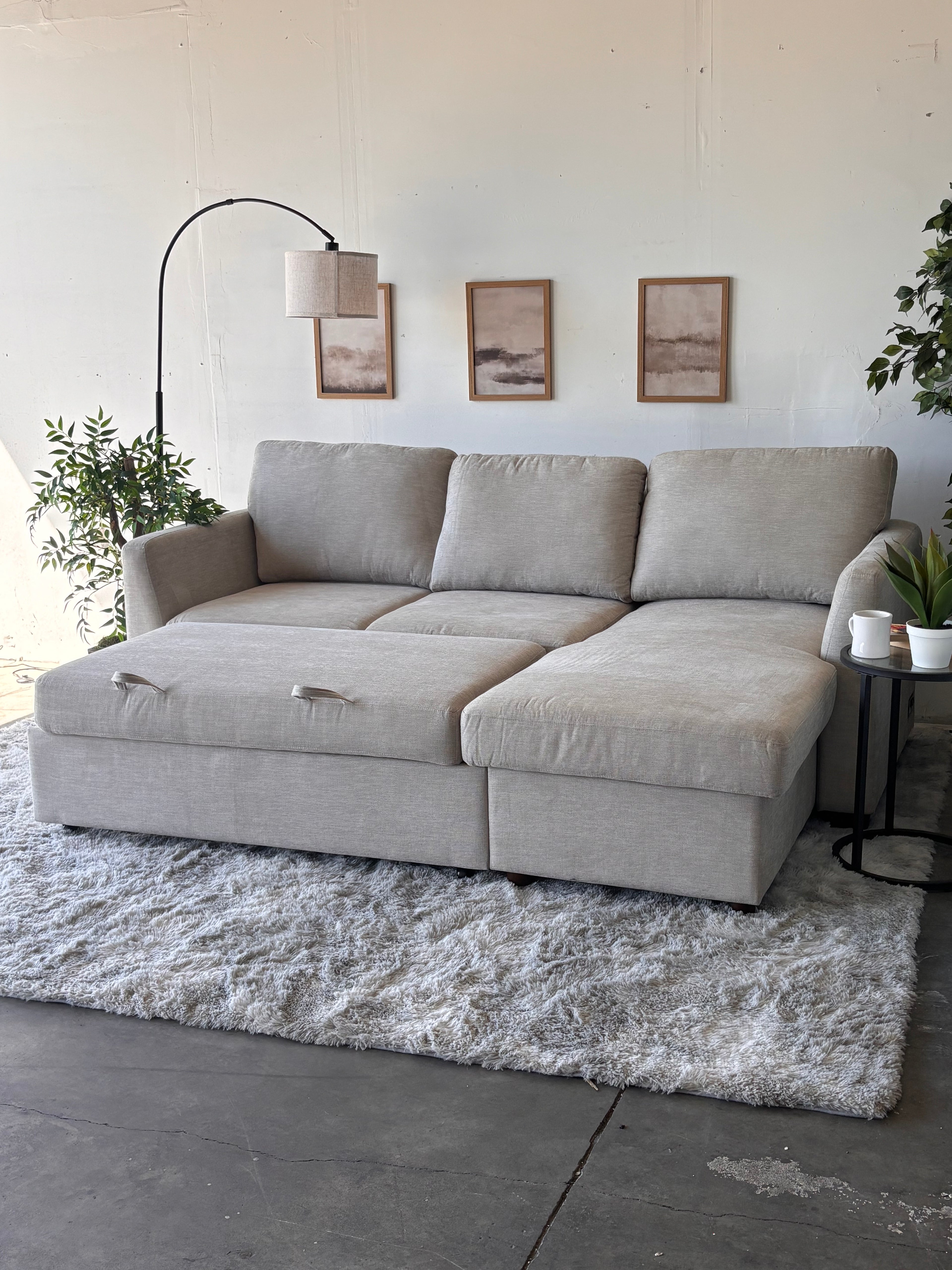 Cameron Sectional with Storage Chaise and Trundle - Functional Comfort