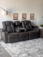Gray Reclining Sofa and Loveseat Set with Console- Functional Comfort