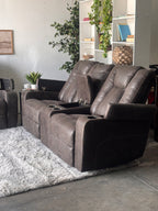 Gray Reclining Sofa and Loveseat Set with Console- Functional Comfort