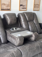 Gray Reclining Sofa and Loveseat Set with Console- Functional Comfort