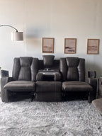 Gray Reclining Sofa and Loveseat Set with Console- Functional Comfort