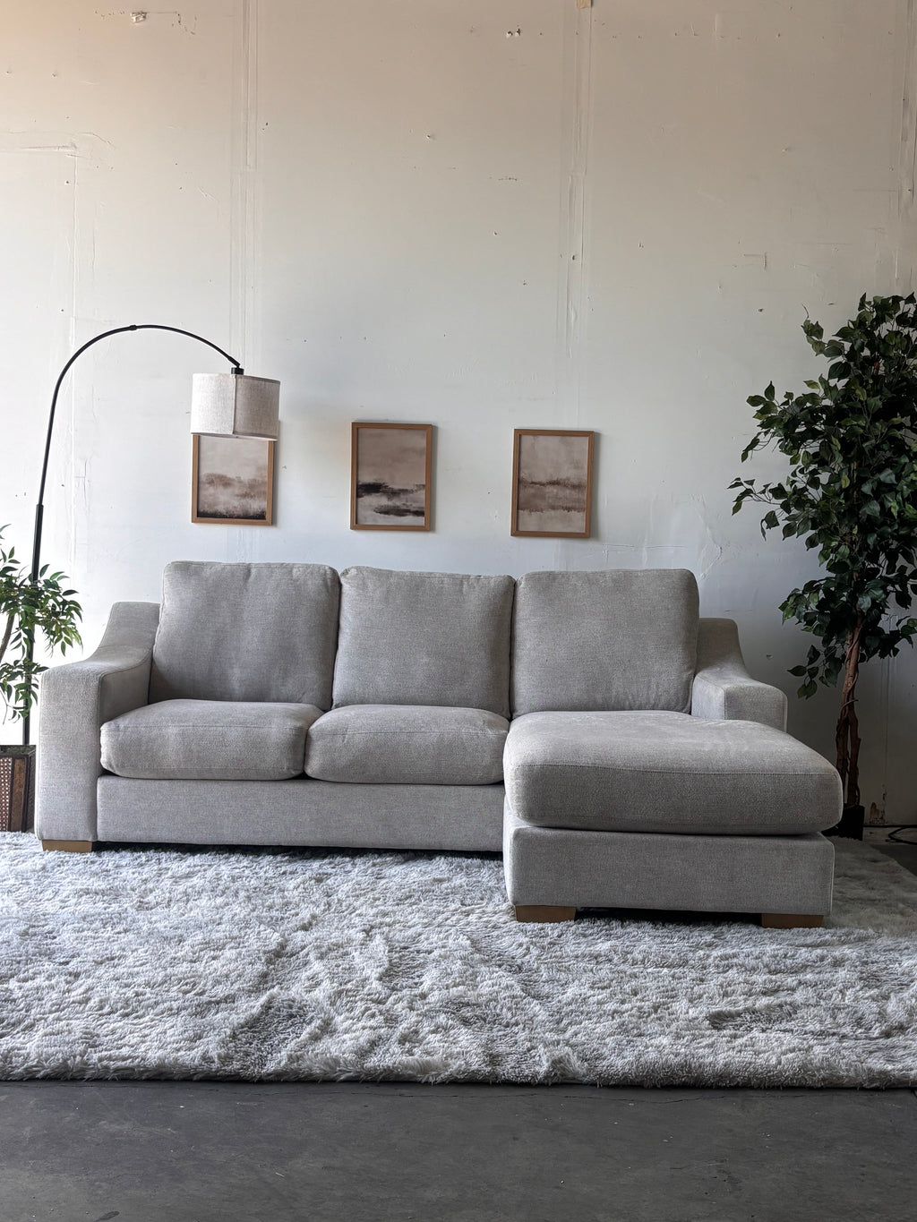 Gray Sectional with Reversible Chaise
