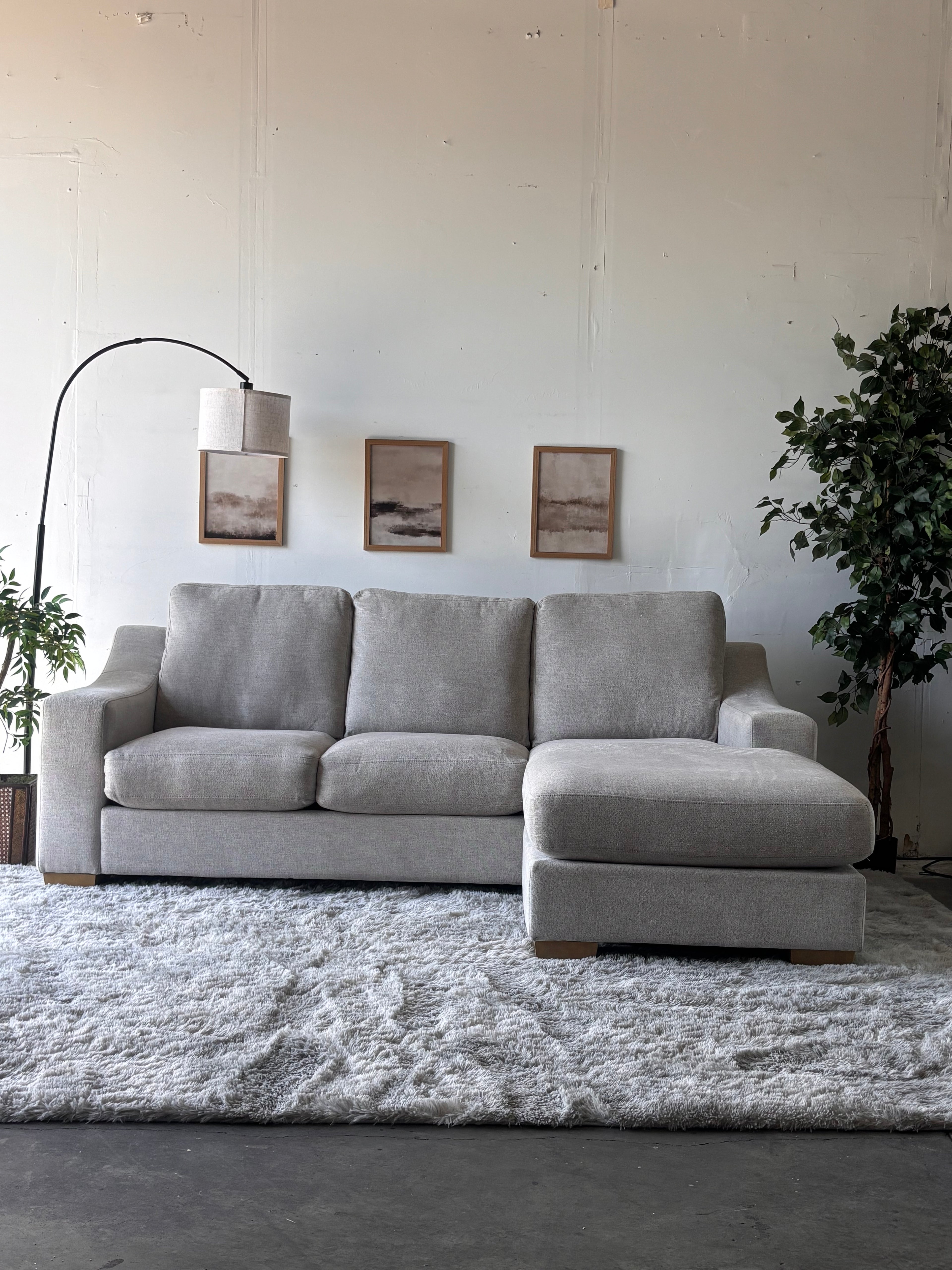 Gray Sectional with Reversible Chaise