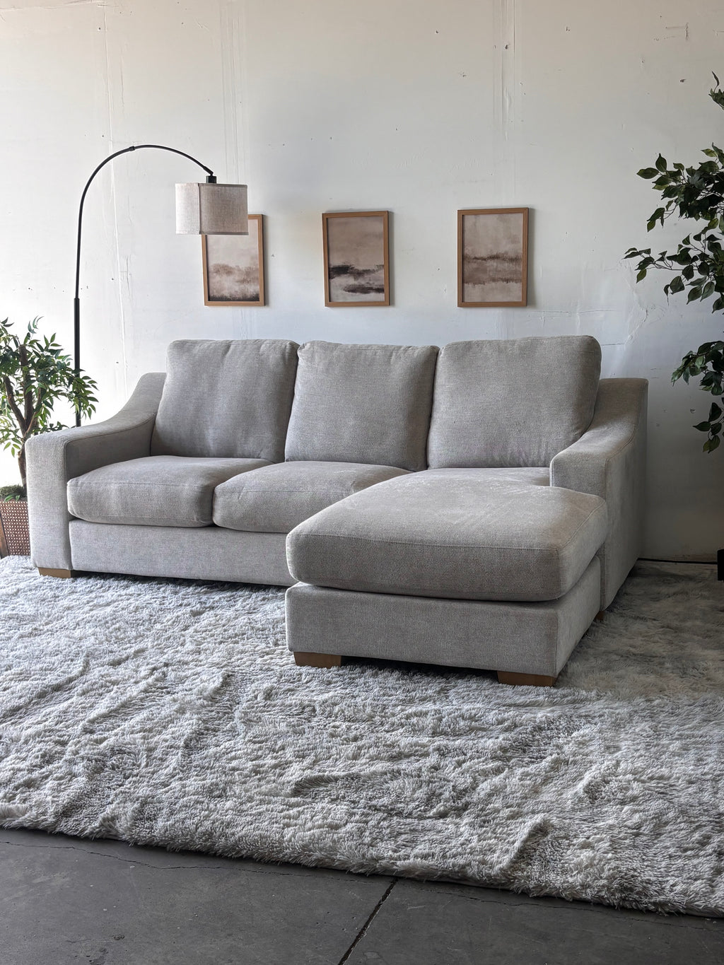 Gray Sectional with Reversible Chaise