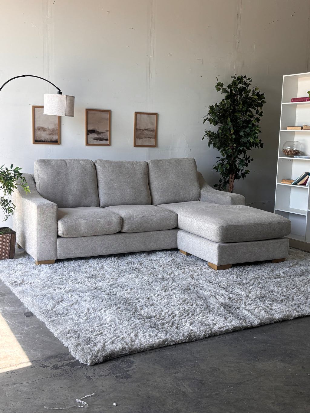 Gray Sectional with Reversible Chaise