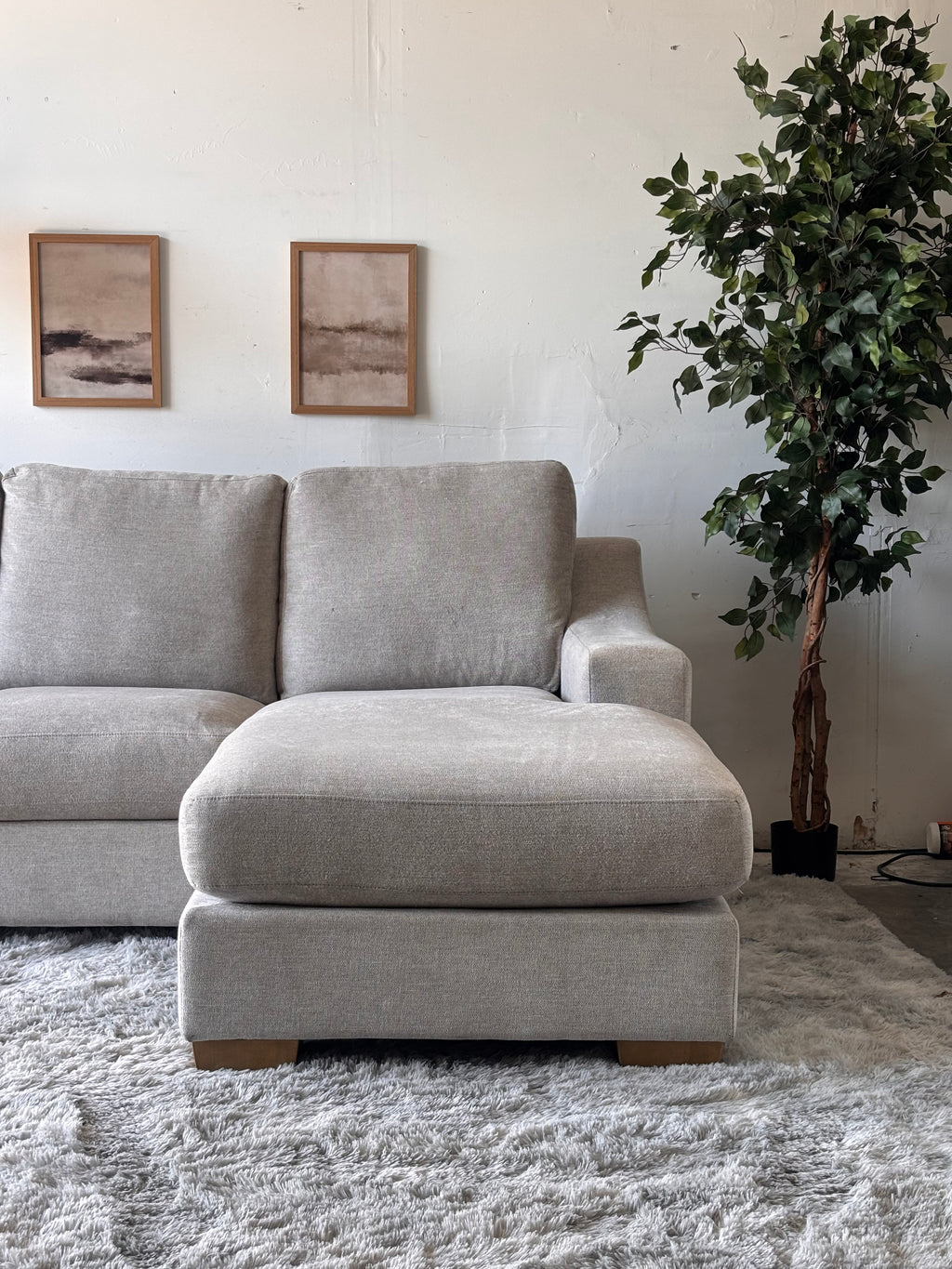 Gray Sectional with Reversible Chaise