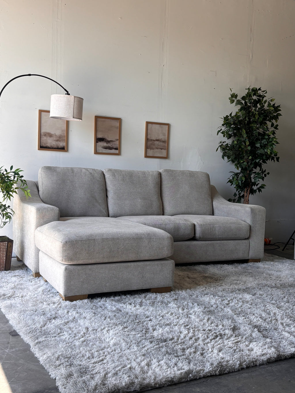 Gray Sectional with Reversible Chaise