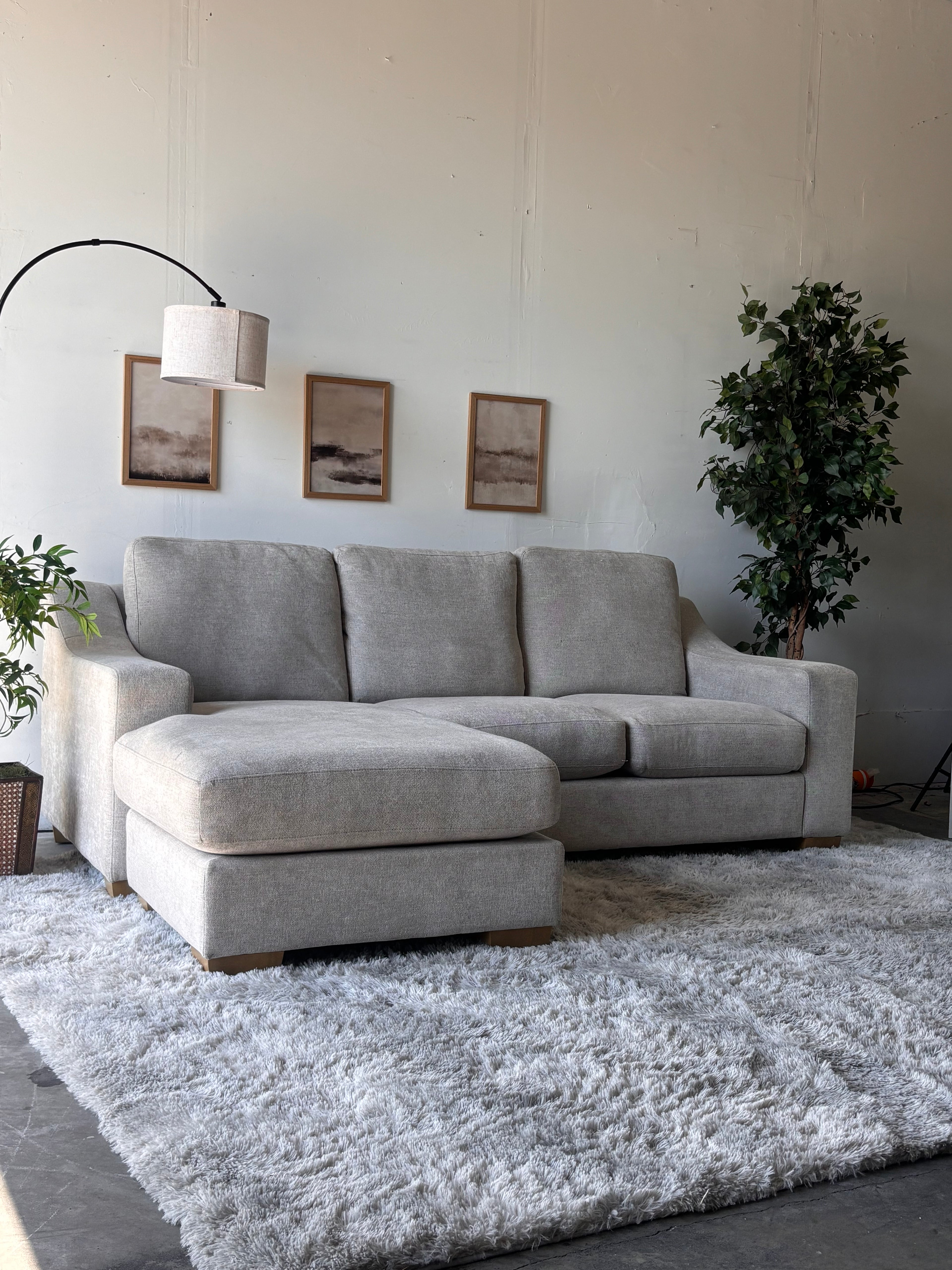 Gray Sectional with Reversible Chaise