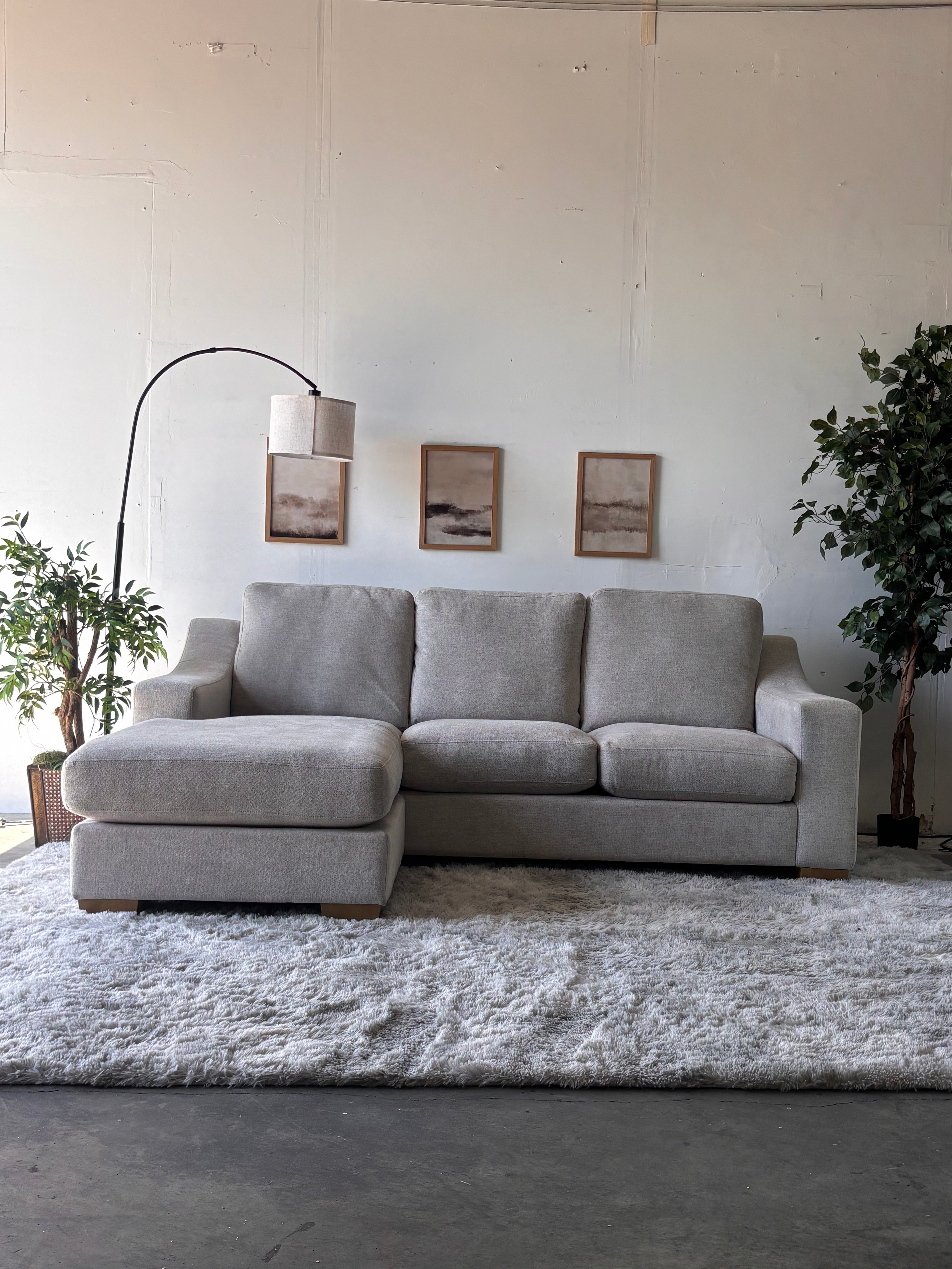 Gray Sectional with Reversible Chaise