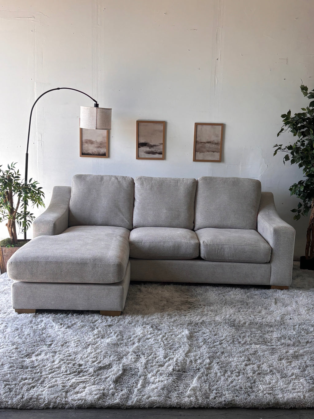 Gray Sectional with Reversible Chaise