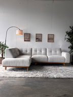 MCM Tufted Cream Sectional with Chaise