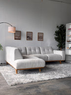 MCM Tufted Cream Sectional with Chaise