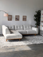 MCM Tufted Cream Sectional with Chaise