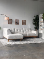 MCM Tufted Cream Sectional with Chaise