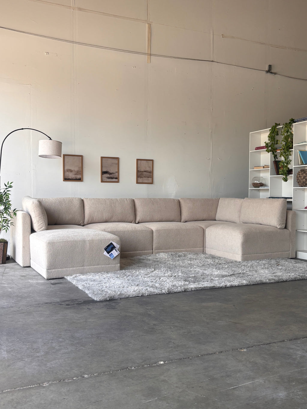 New, Cream Bouclé Modular Sectional Sofa - Modern Comfort