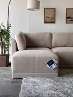 New, Cream Bouclé Modular Sectional Sofa - Modern Comfort
