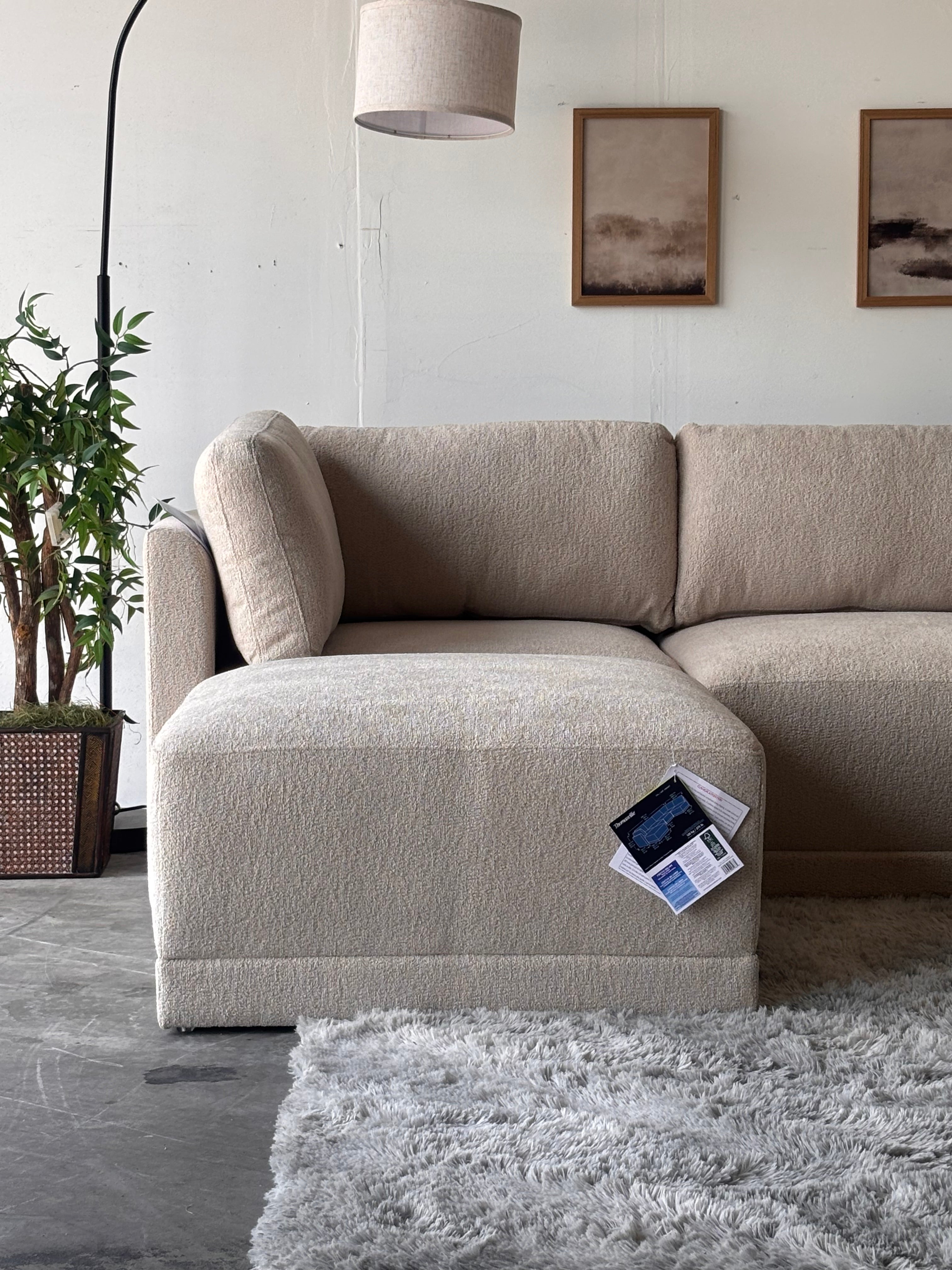 New, Cream Bouclé Modular Sectional Sofa - Modern Comfort