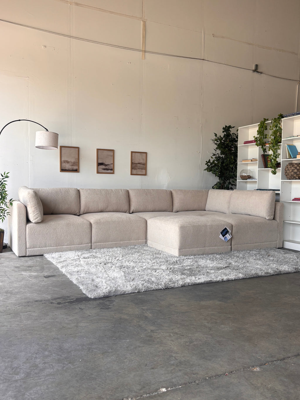New, Cream Bouclé Modular Sectional Sofa - Modern Comfort