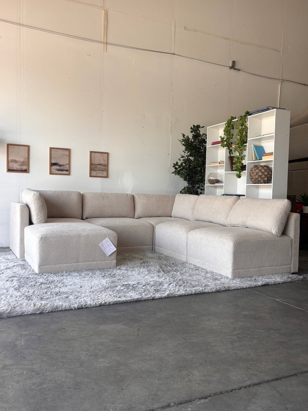 New, Cream Bouclé Modular Sectional Sofa - Modern Comfort