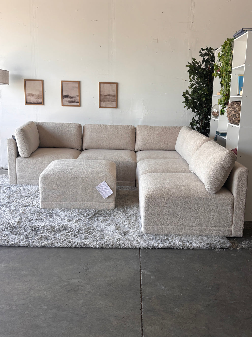 New, Cream Bouclé Modular Sectional Sofa - Modern Comfort