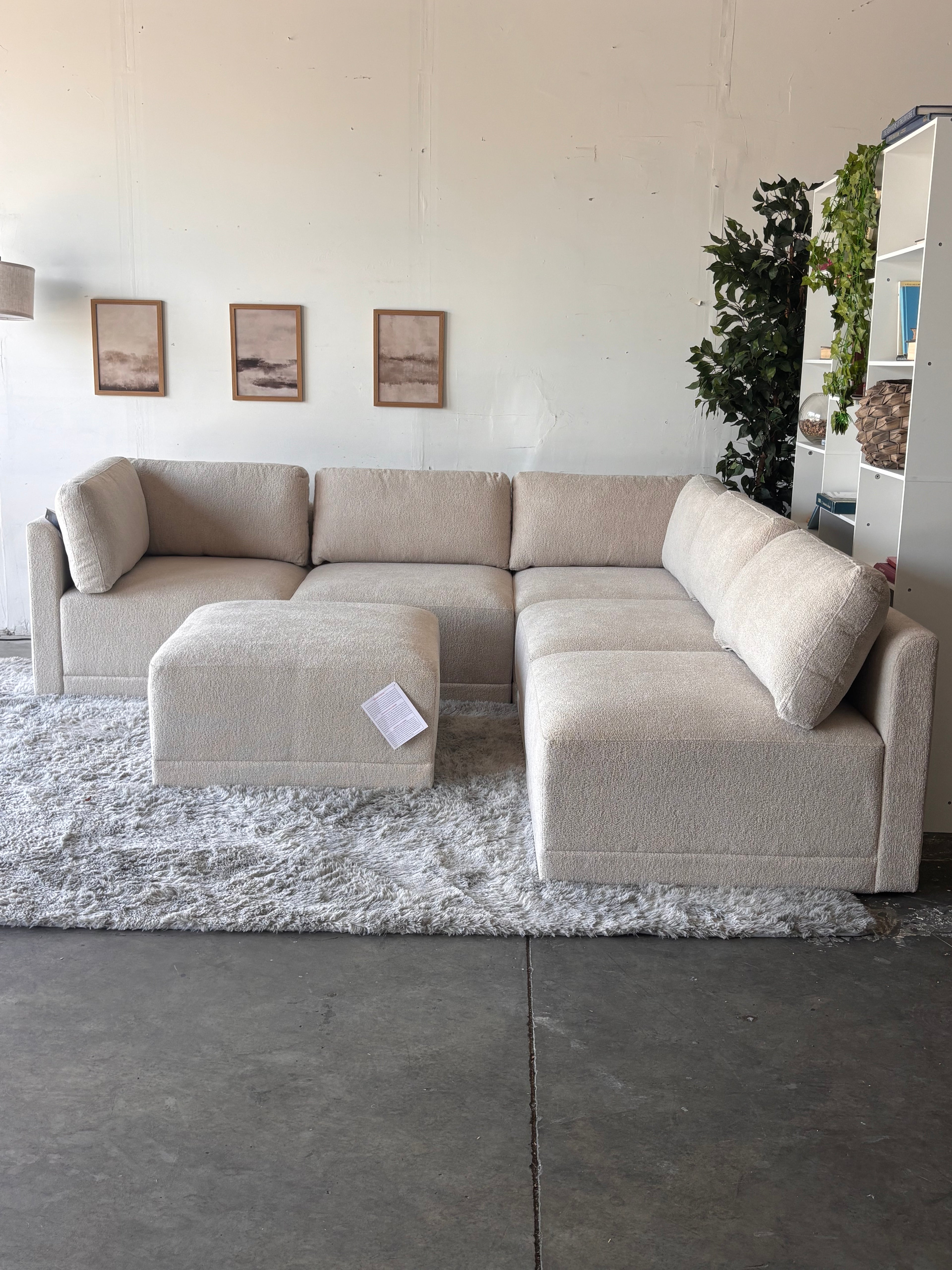 New, Cream Bouclé Modular Sectional Sofa - Modern Comfort