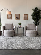 Matching Set of Gray Modern Swivel Chairs