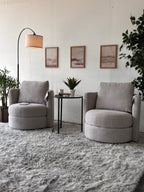 Matching Set of Gray Modern Swivel Chairs