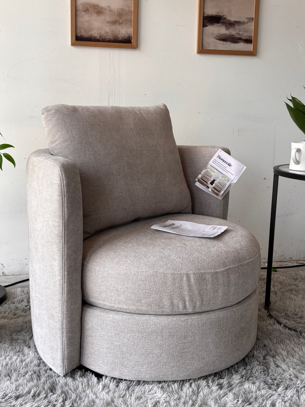 Matching Set of Gray Modern Swivel Chairs