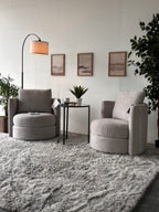 Matching Set of Gray Modern Swivel Chairs