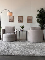 Matching Set of Gray Modern Swivel Chairs