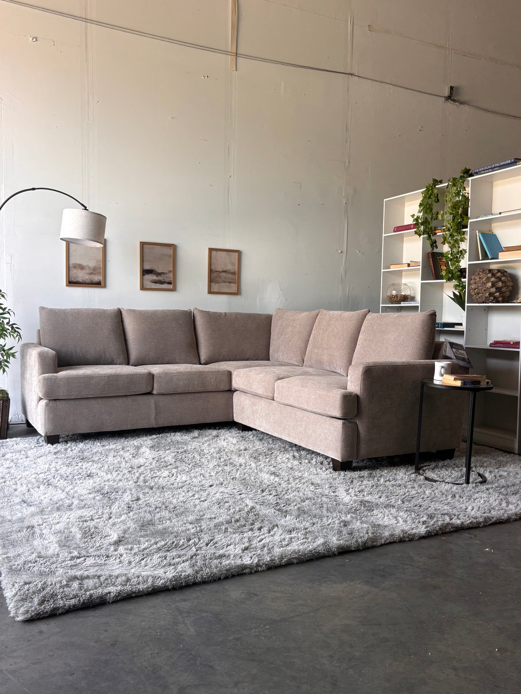Brand New L Shaped Sectional in Beige - Sleek Comfort