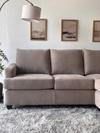 Brand New L Shaped Sectional in Beige - Sleek Comfort