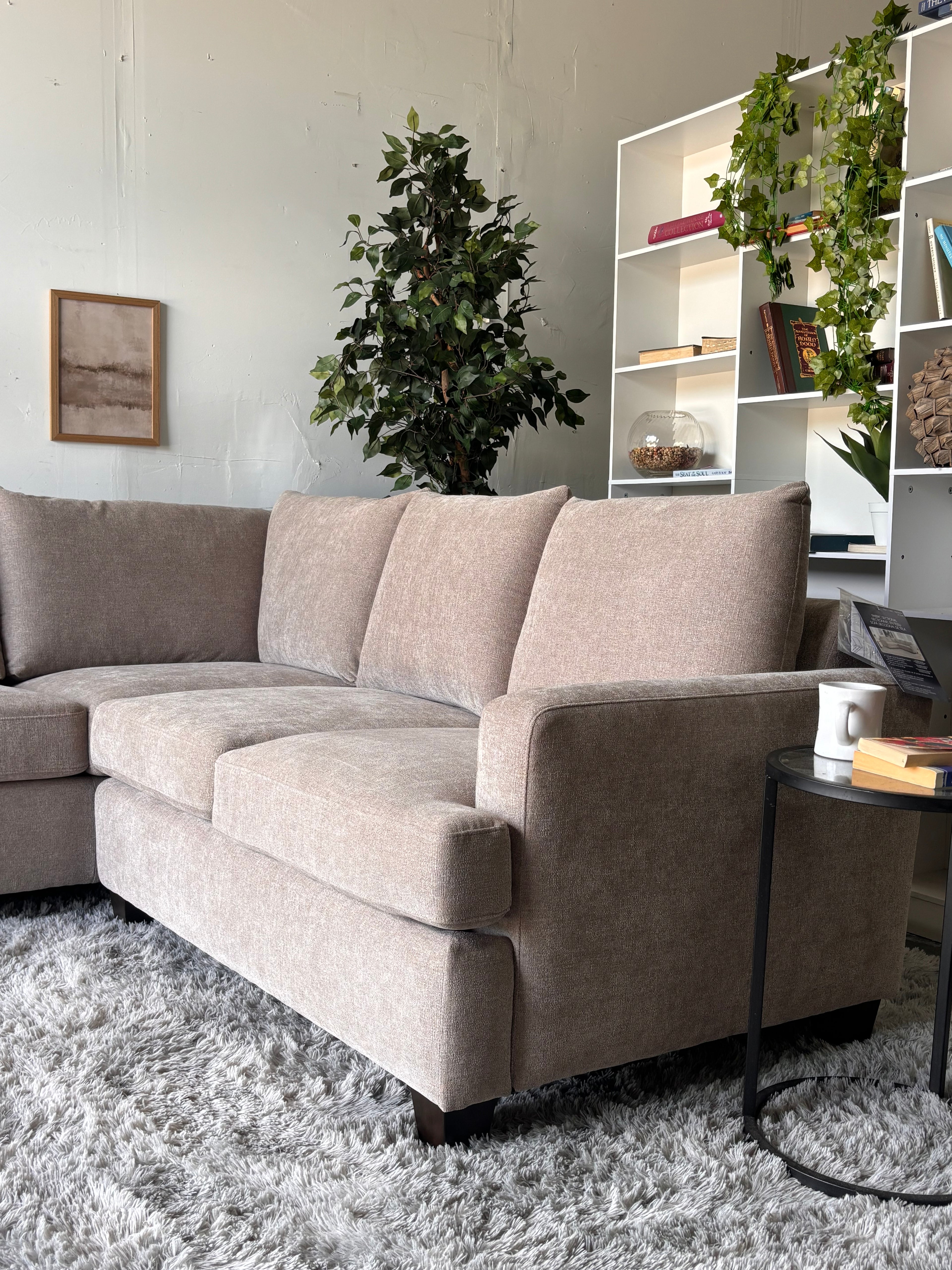 Brand New L Shaped Sectional in Beige - Sleek Comfort
