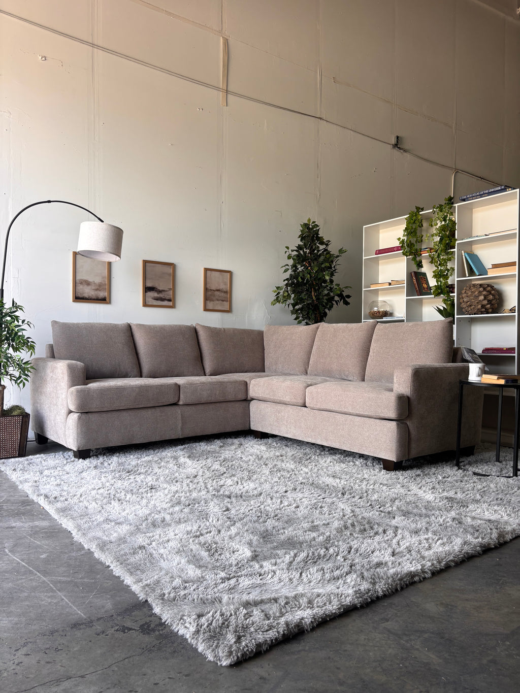 Brand New L Shaped Sectional in Beige - Sleek Comfort